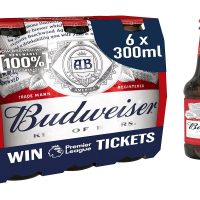 Budweiser Lager Beer Bottles 6x300ml