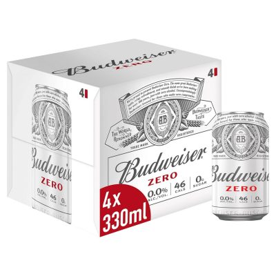 Budweiser Zero Alcohol Free Lager 4x330ml