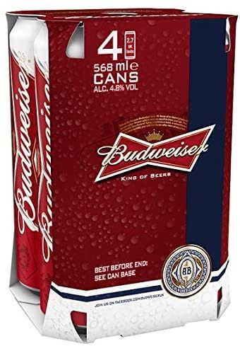 Buy Budweiser Lager Beer Cans 4x568ml