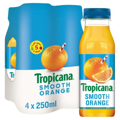 Tropicana Smooth Orange Juice 4x250ml
