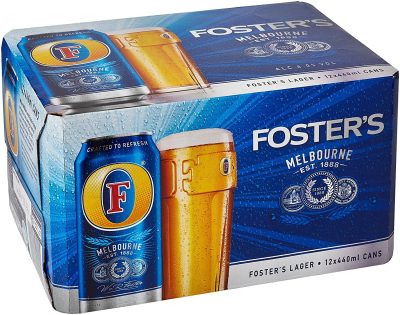 Fosters lager beer cans