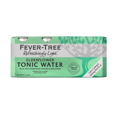 Refreshingly Light Elderflower Fever-Tree Tonic Water 8x150ml